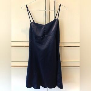 Navy blue satin shirt size medium urban outfitters